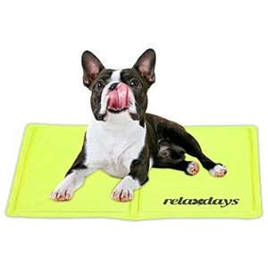 Relaxdays koelmat hond, 40 x 50 cm, verkoelende mat, koelkussen kat, gel, afwasbaar, koeldeken huisdieren, groen