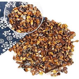 Orientrea, brokjes edelsteen, tijgeroog, 500 g, gepolijst, helende kristallen, helende edelstenen, bulk, voor handwerk, mooie verpakking om te geven