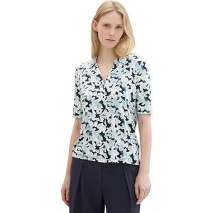TOM TAILOR T-shirt voor dames, 35291 - blauw klein bloemendesign, 3XL
