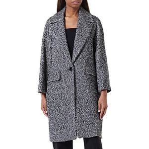 Sisley Womens 2MATLN01E Wool Blend Coat, Zwart en Wit 902, 38