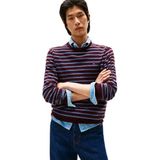 Tommy Hilfiger - ESSENTIAL COTTON CREW NECK - Trui - Deep burgundy/Petrol blue