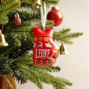 LEONE 1947 Kleine decoratieve bokshandschoen voor de kerstboom, kerstdecoratie, uniseks, volwassenen, rood, eenheidsmaat