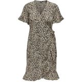 ONLY Dames Onlolivia S/S Wrap Dress WVN Noos Jurk, grijs, 32