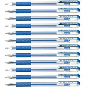 Pentel 0.8mm Tip Hybrid Gel Metallic Comfortabele Finger Grip Inktpen - Blauw