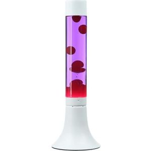Lavalamp aluminium glas wit paars rood feestzaal 37,5 cm G9 incl. gloeilamp Magma sfeerlicht retro tafellamp YVONNE
