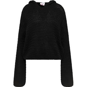 IZIA Dames gebreide hoodie mahisha, zwart, XS/S, zwart, XS/S