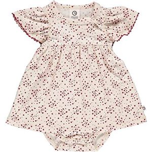 Müsli by Green Cotton Love S/S jurk body niveau basis kleine meisjes, Botercrème/Berry Red, 98 cm