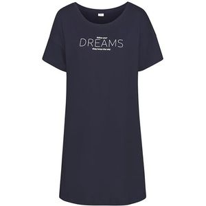 s.Oliver RED LABEL Nachthemd - Marine - Katoen - Met Frontprint