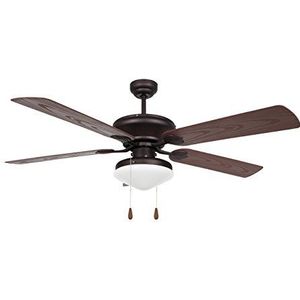 Orbegozo CP 73132 Plafondventilator met buitenlicht, 5 vleugels, Ø 132 cm, vermogen 60 W, 3 snelheden, zwart