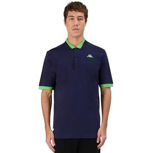 Kappa Heren Neonblauw Poloshirt, Maat XL