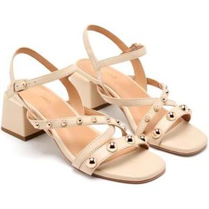 Sandalen - Zwart - Leer - Gevoerde Zool - Studdecoratie