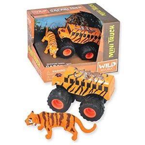 Wild Republic 20658 avontuur truck mini tijger met figuur, speelgoedauto, 10 cm, Multi