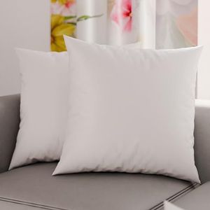 PETTI Artigiani Italiani - Set van 2 kussenslopen 30 x 30 cm, effen witte kussenslopen, kussensloop van 100% microvezel, hypoallergeen, gemaakt in Italië