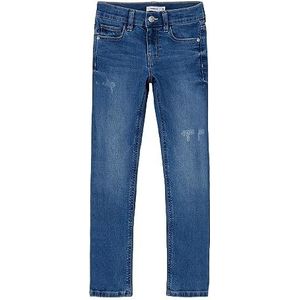 NAME IT Girl's NKFSALLI Slim Jeans 1114-MT NOOS Jeansbroek, Medium Blue Denim, 104, blauw (medium blue denim), 104 cm