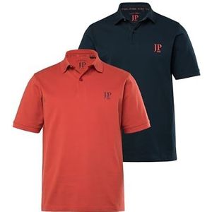 JP1880 heren grote maten grote maten herenpoloshirts L-8XL basic, 2-pack, piqué, gekamd katoen