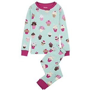 Hatley Meisjes Biologisch Katoen Lange Mouwen Gedrukt Pyjama Sets, Schattige Cupcakes, 4 jaar