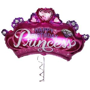 Ballonim® Kroon, prinses, roze/roze, ca. 70 cm