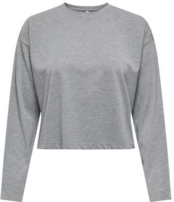 Onlmelle L/S Glitter Top JRS, zilver, M