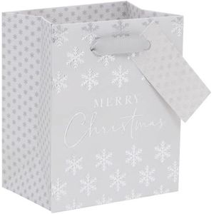 Kerst Mini Gift Bag, Gift Bag Mini voor Kerstmis, Kerst Gift Wrapping Bag, Merry Christmas Gift Bag, Sneeuwvlok Zilveren Kerst Gift Bag