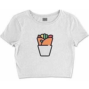Bona Basics, Digitale print, basic T-shirt voor dames, 100% katoen, wit, casual, bovenstuk voor dames, maat: M, Wit