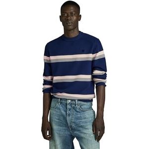 G-STAR RAW Stripe R Knit, Blauw (Imperial Blue D24378-d563-1305), XL