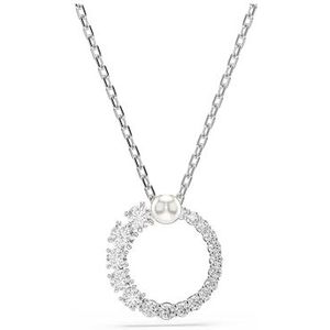 Swarovski Matrix Hanger, Crystal Pearl, Ronde Slijpvorm, Wit, Rodium Toplaag