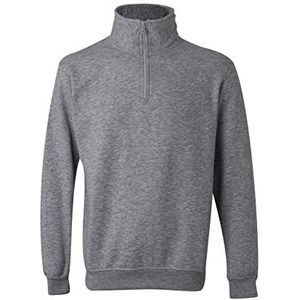 Velilla 105702 48 – grijs gemêleerd XS – sweatshirt met halve lange ritssluiting, maat XS – grijs gemêleerd