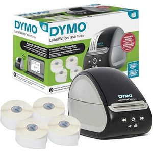 DYMO LabelWriter 550 Turbo Label Printer Bundle Label Maker with Direct Thermal Printing Automatic Includes Address Labels Multipurpose Labels Durable Multipurpose