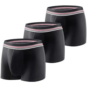 Carer 3-pack heren incontinentie boxershort wasbaar licht en dun katoenen incontinentiebroekje met 80 ml absorberend kussen voorkomt blaaslekkages ontworpen voor milde incontinentie zwart maat L