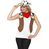 Directe kit Wildwest-vrouw met vest halsdoek en hoed, medium