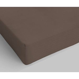 Italian Bed Linen Max Color Hoeslaken, 100% katoen, bruin, tweepersoonsbed