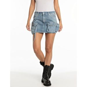 Replay Mini-jeansrok voor dames, 010, lichtblauw, 30W