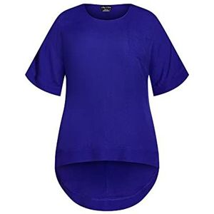CITY CHIC Dames Plus Size Top Easy Weekend Jurk Shirt, Blauw, 40 grote maten