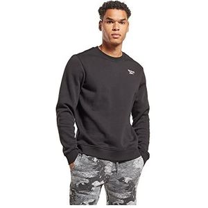 Reebok Mannen linker borst Logo Crew Sweatshirt, Zwart, S