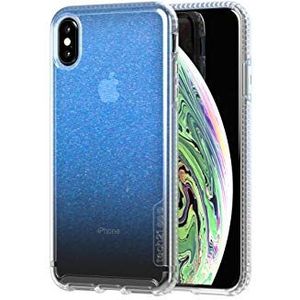 Tech Enterprises Beschermende Apple iPhone XS Max Case Ultradunne iriserende Achterkant met Kogelschild - Pure Shimmer - Blauw
