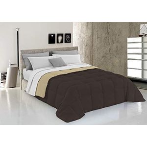 Italian Bed Linen Winter Quilt Elegant, Bruin/Crème, Enkele 100% Microvezel, 170x260cm