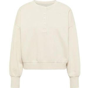 WHITELISTED Dames Sweat Henley Sweatshirt, ecru, S