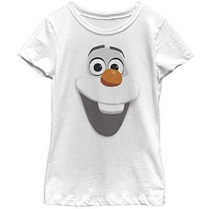 Frozen Olaf Face Girl's Solid Crew Tee, wit, XS, wit, XS