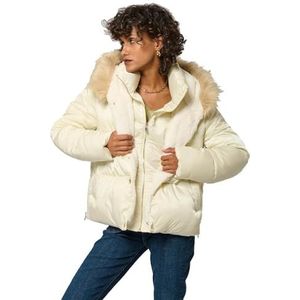 Kaporal, Damesjas, regular fit, lange mouwen, opstaande kraag, model shime, off-white, maat M, Wit, M