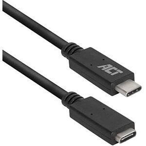 ACT USB C Verlengkabel 2m, USB 3.0, PD 60W Type C Verlengkabel Snelladen, 5Gbps Datasnelheid - AC7412