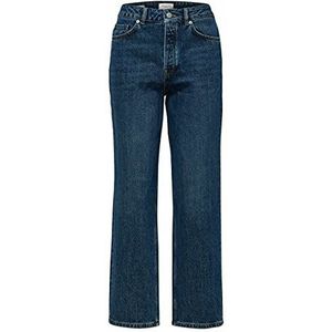 SELECTED FEMME Dames Slfkate Hw Inky Blu W Noos Straight Jeans, blauw (medium blue denim), 25W x 32L