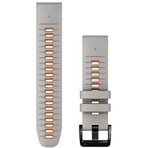 Garmin Fenix/Epix, QuickFit Horlogeband, Siliconen, 22mm, Grey/Ember Orange