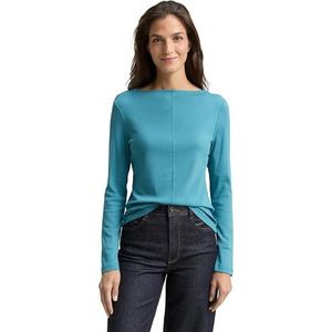 TOM TAILOR T-shirt met lange mouwen voor dames, 31666 - Tropical Teal, XL