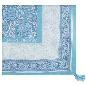 Pepe Jeans Nuwia sjaal voor dames, blauw (aquablauf), eenheidsmaat, Blauw (Aqua Blue), Eén Maat