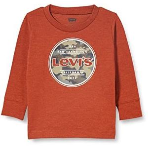 Levi's Kids T-shirt met lange mouwen en grafische print voor jongens, Picante Heather, 3 Jaren