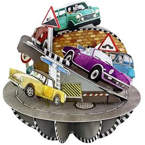 Santoro Pirouette, 3D pop-up wenskaart - retro auto - cadeau voor hem, vader, echtgenoot, zoon | klassieke auto's voor verjaardag, Vaderdag