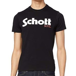 Schott NYC Tslogo T-shirt voor heren, Zwart, XL
