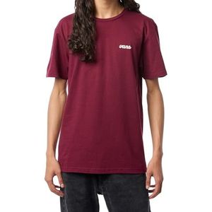 Vans Heren scripted SS Tee, bordeaux en wit, L, Bourgondië en Wit, L