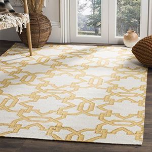 Safavieh Dhurrie tapijt, DHU751 modern 160 x 230 cm ivoor/geel