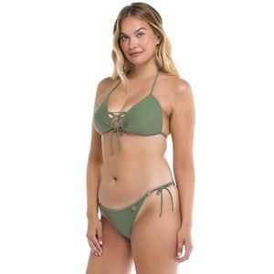 Body Glove Women's Standard Smoothies Baby Love Solid Molded Cup Push Up Triangle Bikini Top Swimsuit, Cactus, X-Large